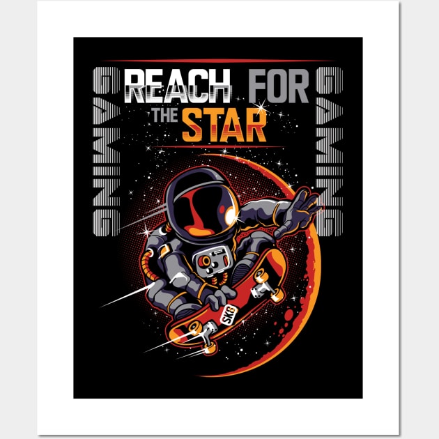 Reach For The Star Gaming Apparel Astronaut Wall Art by CGD